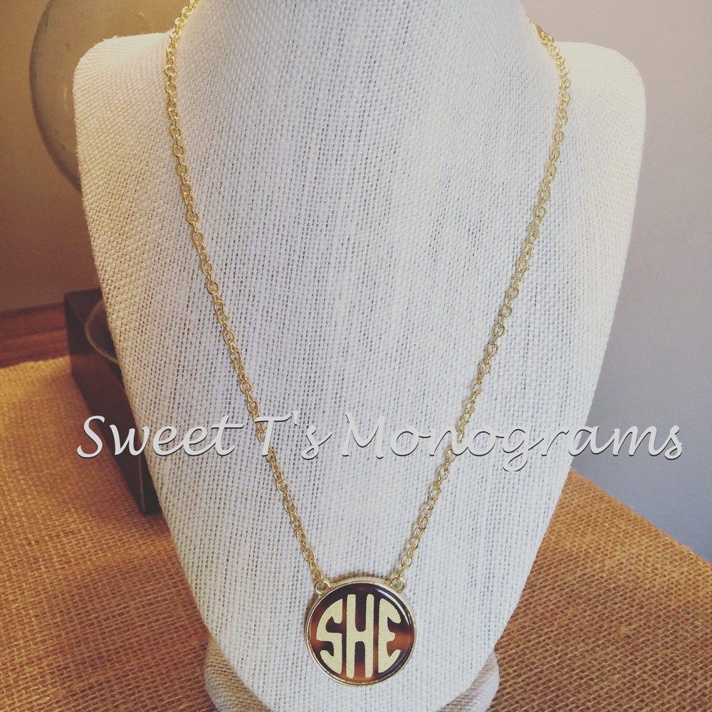 Monogram Tortoise Shell Necklace