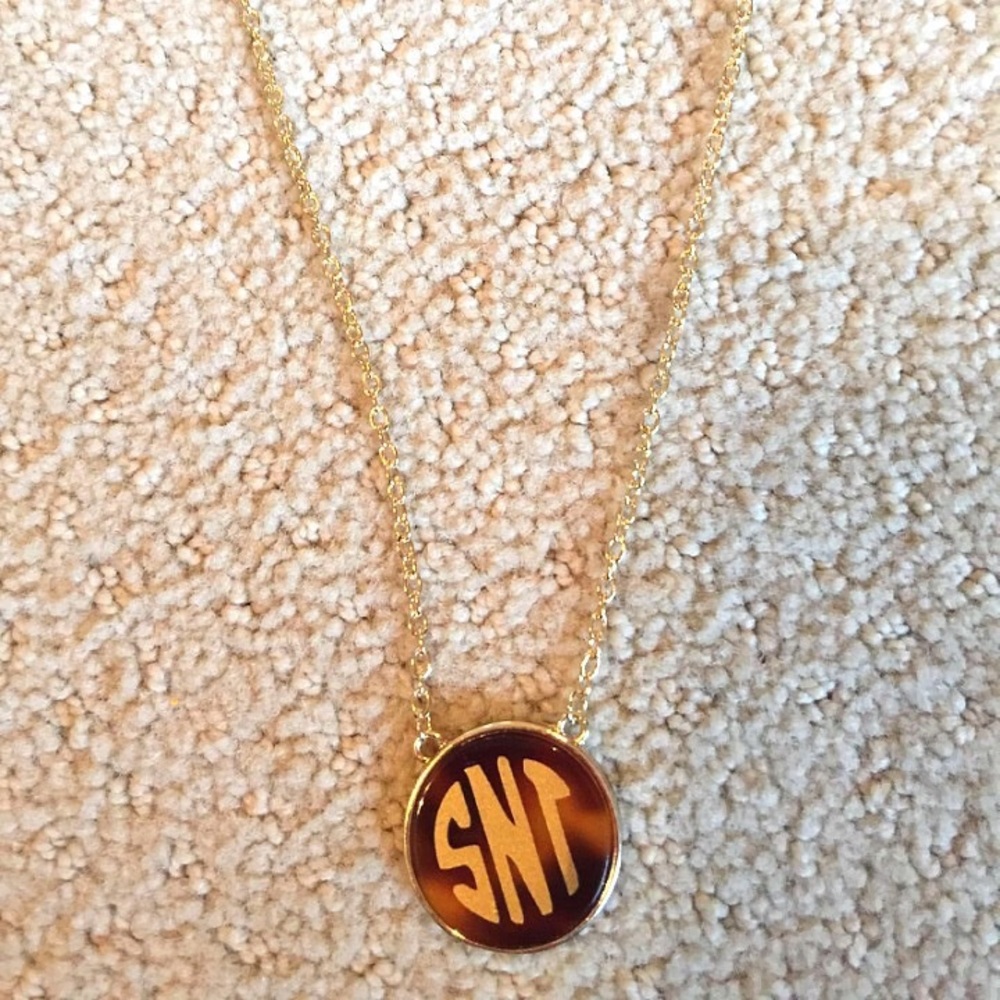 Monogram Tortoise Shell Necklace - Picture 5 of 6