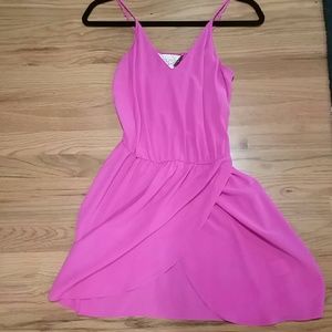 Pink chiffon tulip hem summer dress