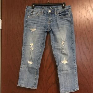 American Eagle Artist distressed crop jeans