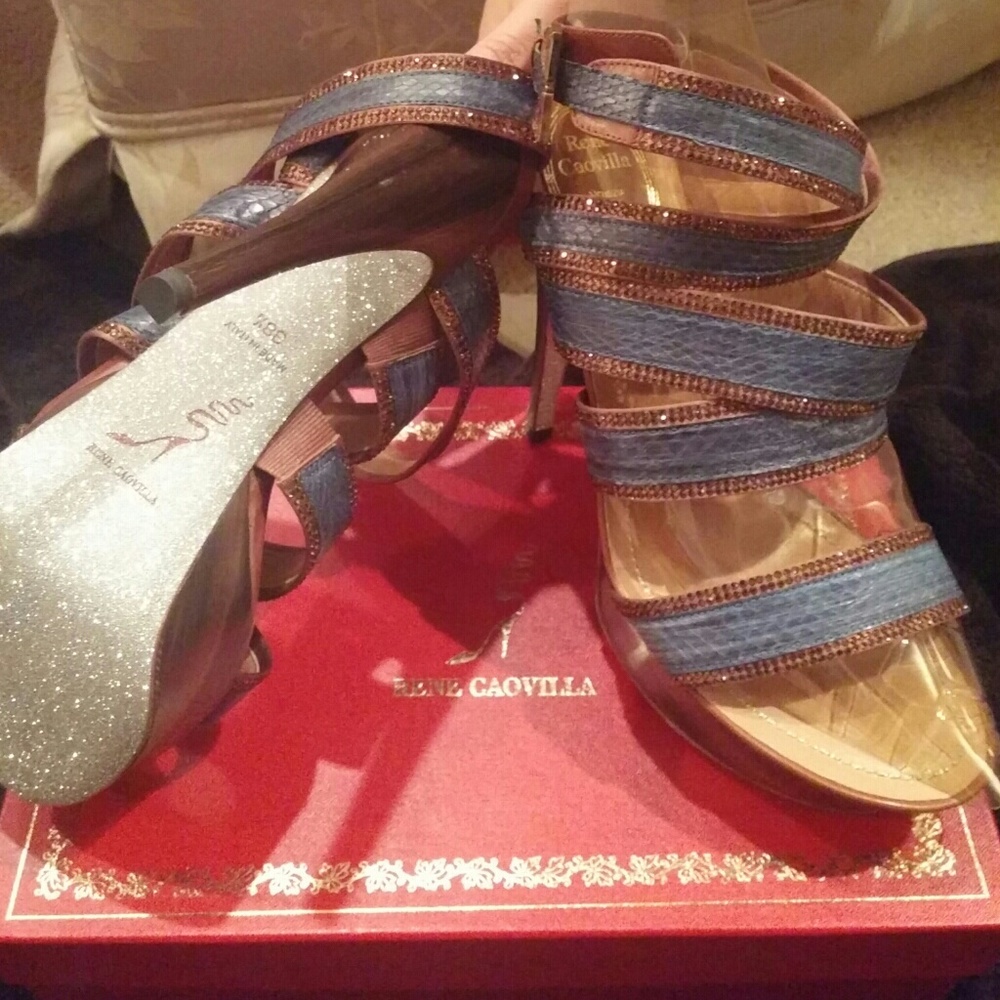 Rene Caovilla wooden heels