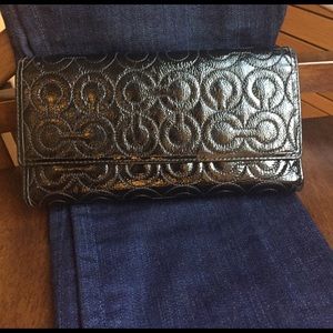 Authentic Coach Black Patent Leather Wallet