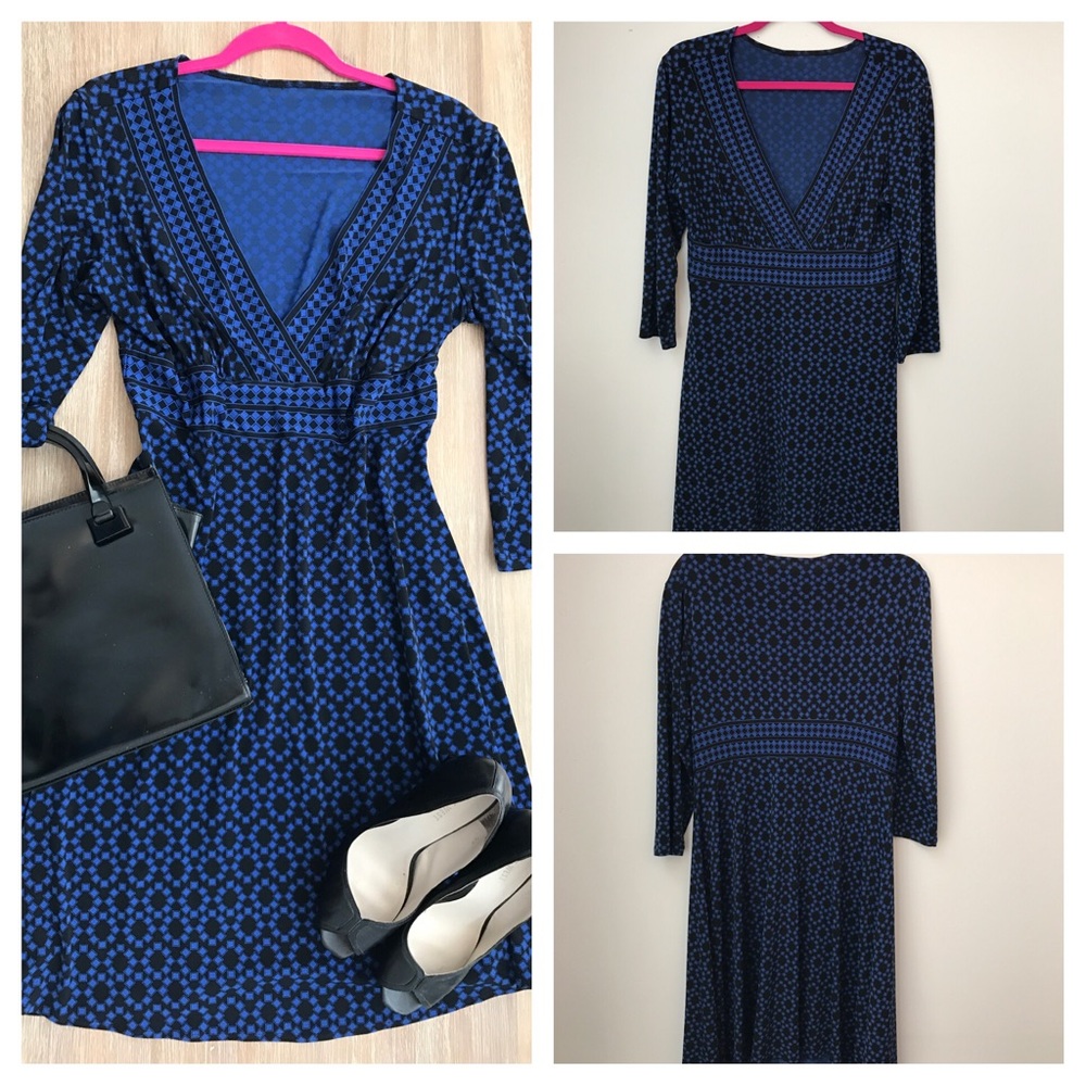 Black and blue empire waist dress!