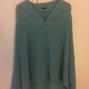 Ann Taylor Blue Silk Blouse