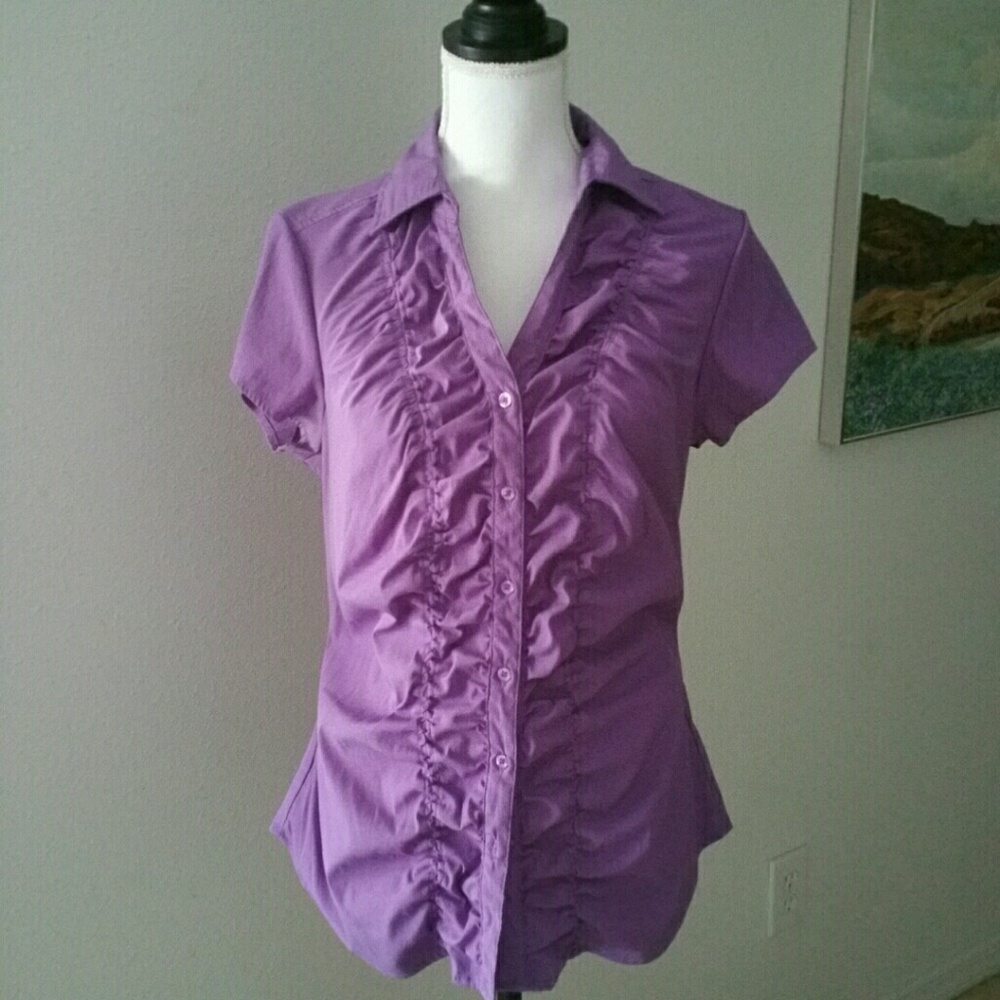 Med stretchy Purple work dress blouse