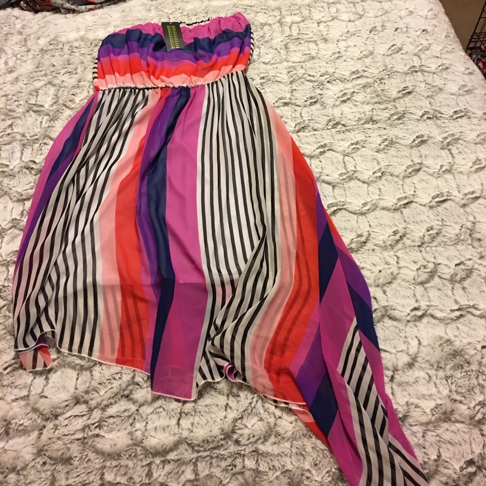 NWT Strapless Striped Dress