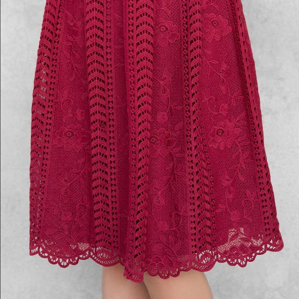 Like New Francesca's Red Croqueted Skirt (M)