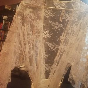 Flora Nikrooz Flora Lacewrap in Ivory with Belt