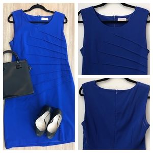 Blue Calvin Klein fitted dress