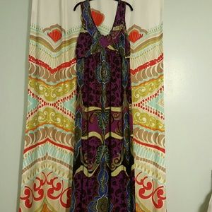 Sz 2x Sleeveless Printed Maxi Dress