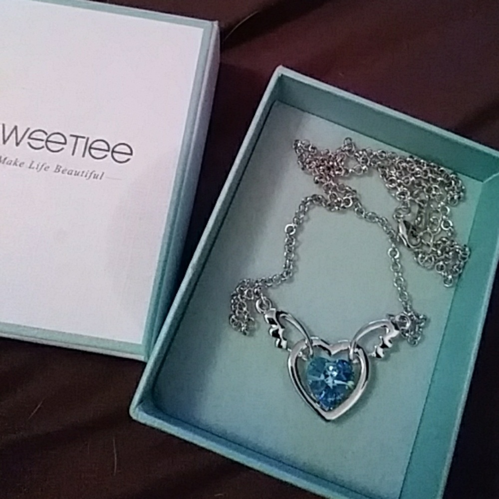 NWOT: Platinum Plated Brass Pendant Necklace