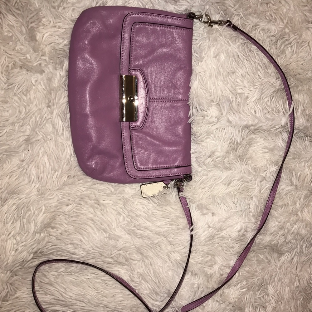COACH Leather Crossbody Light Purple/lilac