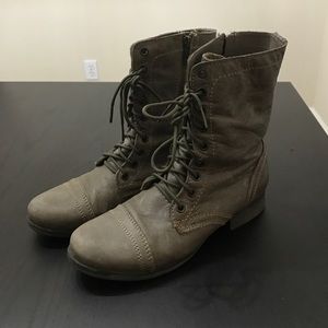 Steve Madden Troopa Boots Stone Leather Size 7