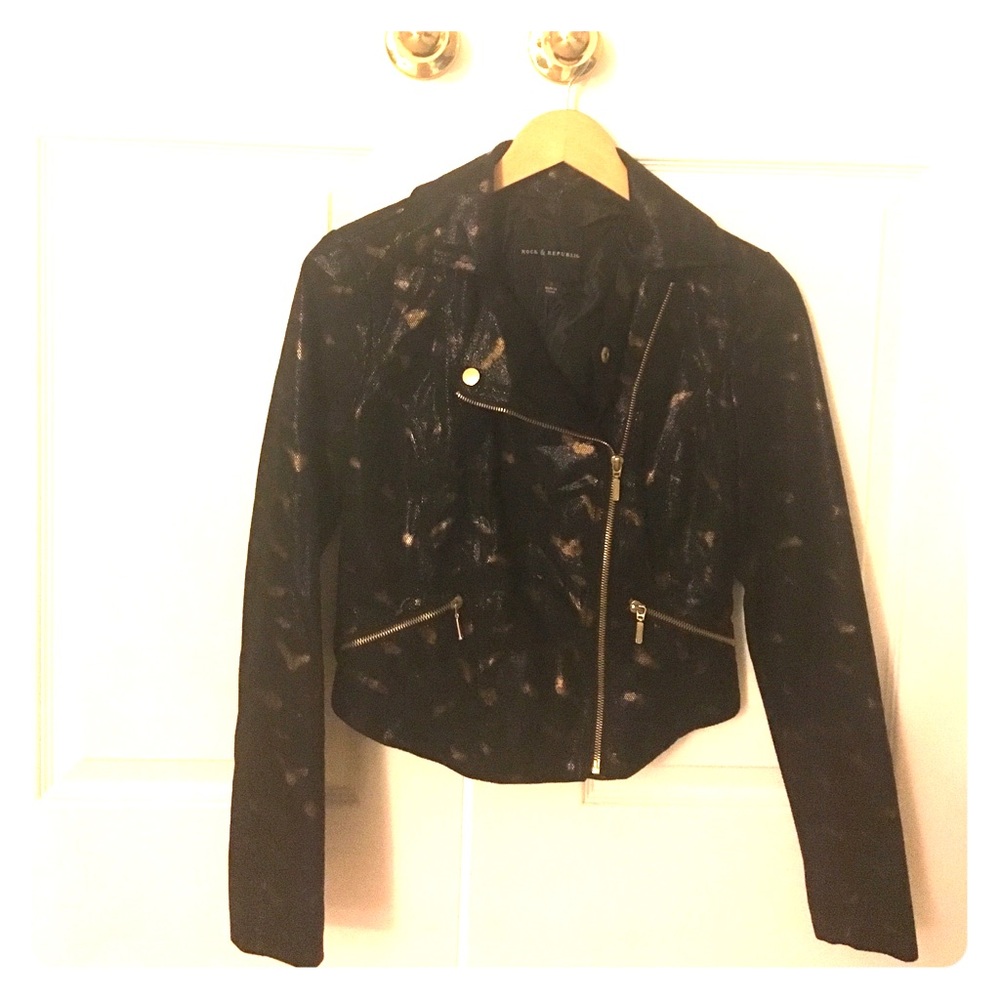 ROCK & REPUBLIC Rockin' '80's-Esque Jacket, EUC