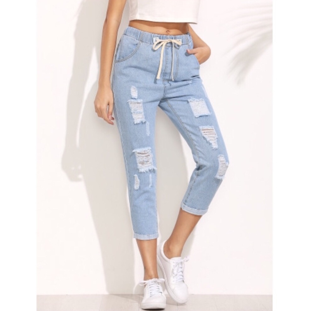 NWOT Ripped Drawstring Pants •MAKE ME AN OFFER•