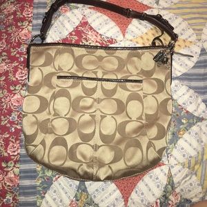 Coach ran and brown medium purse