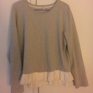 J. Crew Factory long sleeve gray t/ ruffled bottom