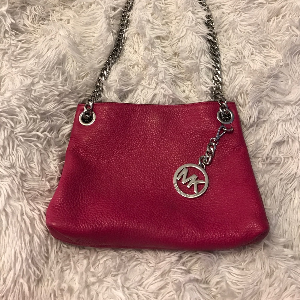 Michael Kors Magenta Butter Leather Crossbody
