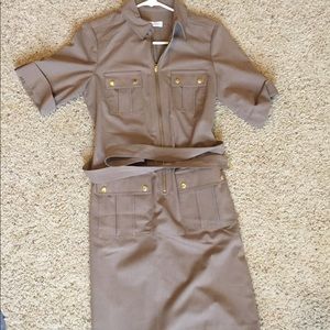 Calvin Klein size 4 khaki safari dress