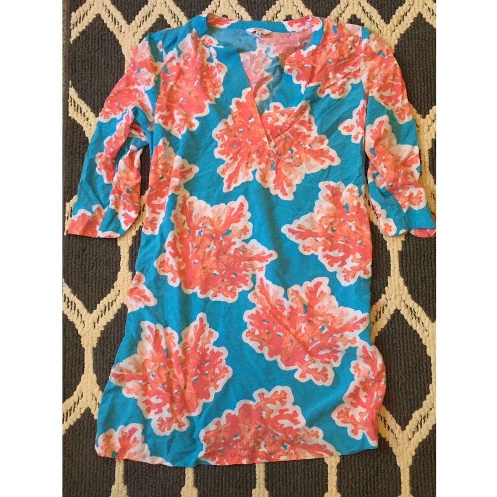 Coral half sleeve dress