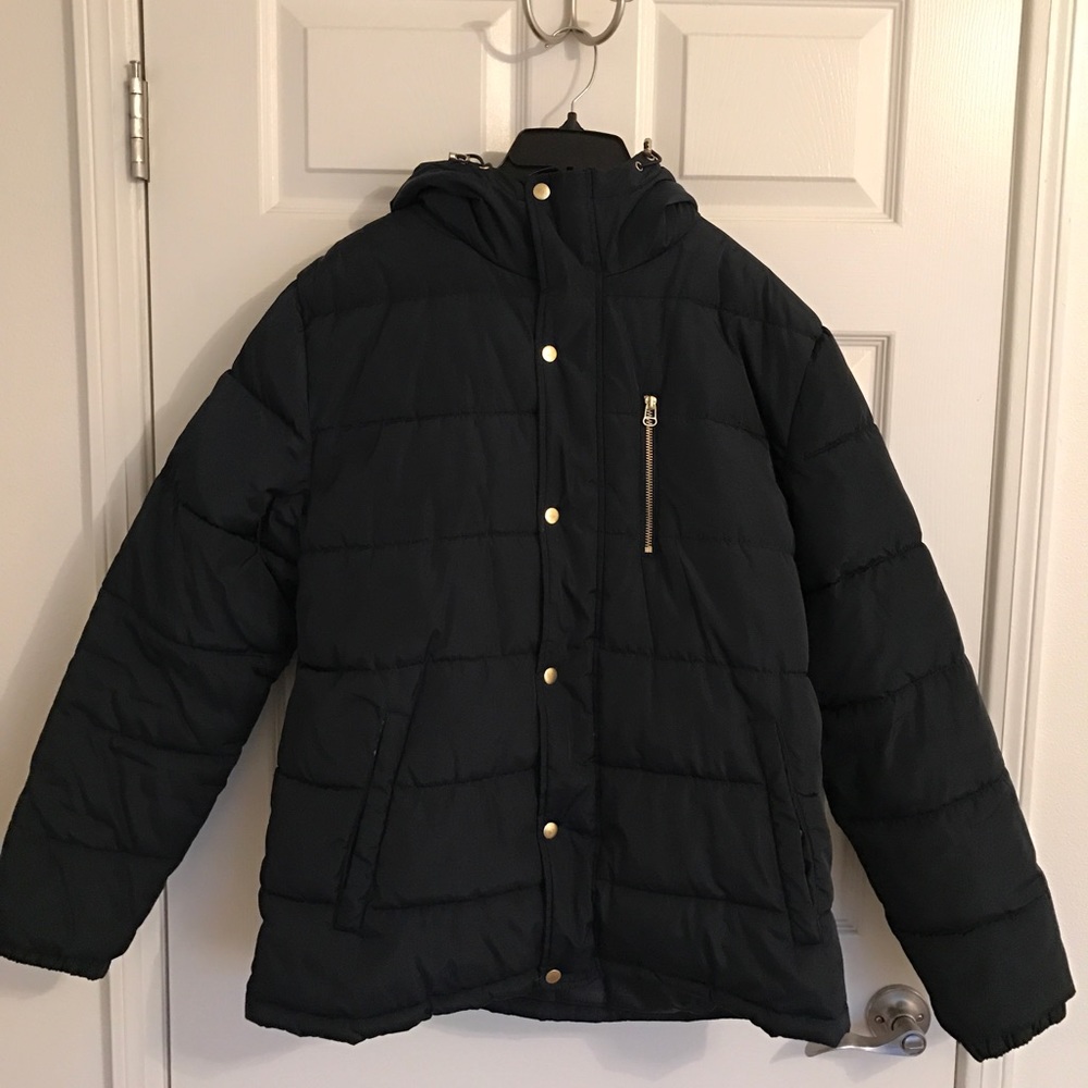 Navy Blue/Gold waterproof coat