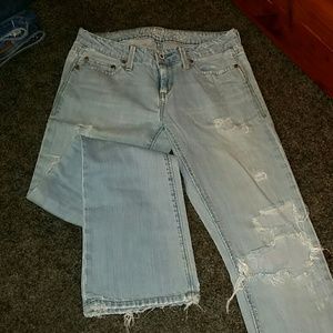 Light Wash Distressed AE Jeans