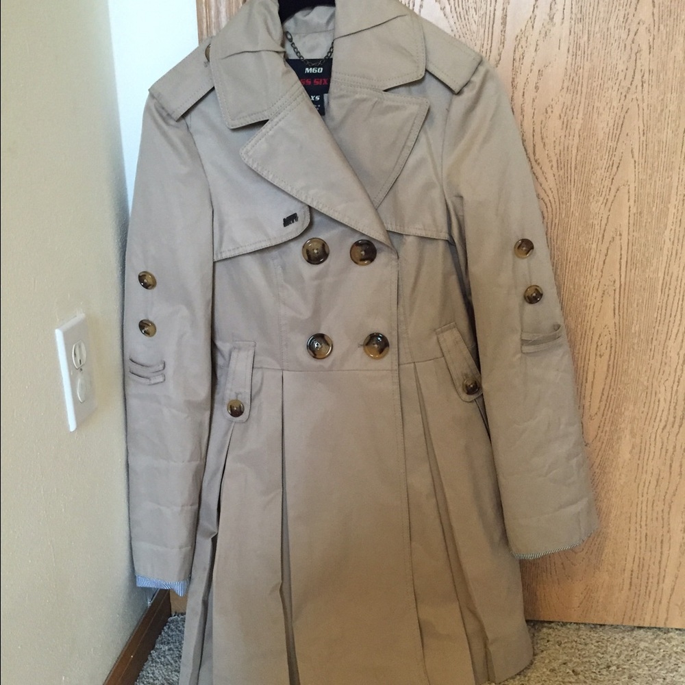 Miss sixty XS pleated trench coat in khaki