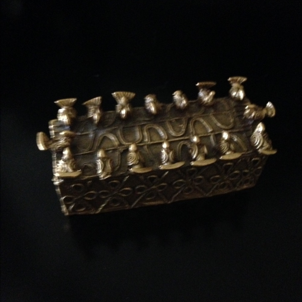 ViNTAGE ASANTA GOLD DUST TRINKET BOX - MUSEUM REPR
