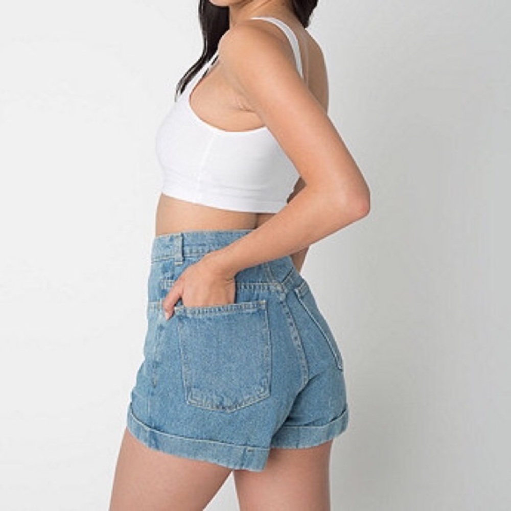 American Apparel High Waisted Shorts Medium Wash