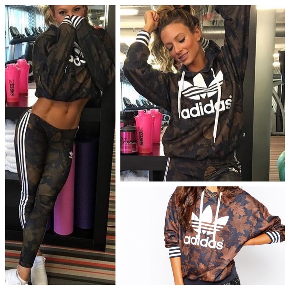 ADIDAS CAMO LEAF SWEATER SIZE XS WORN ONCE