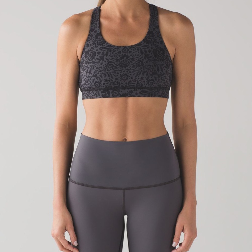 RARE🌟NWT Energy Bra Nulux - Sz6 - Gray Lace Print - Picture 2 of 8