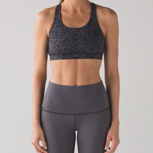 RARE🌟NWT Energy Bra Nulux - Sz6 - Gray Lace Print - Picture 2 of 8