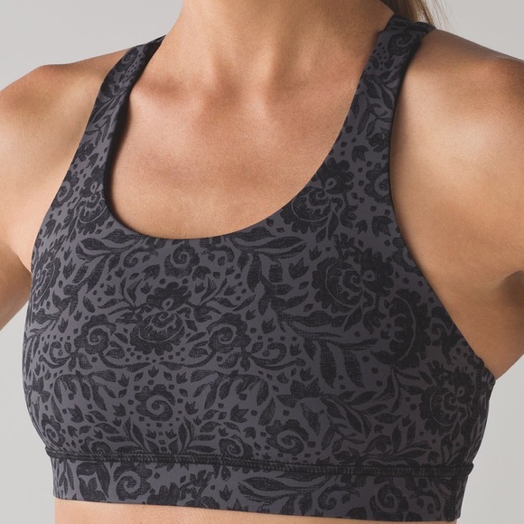 RARE🌟NWT Energy Bra Nulux - Sz6 - Gray Lace Print - Picture 3 of 8