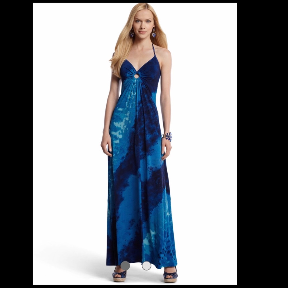 Cobalt blue tie-dye Maxi dress
