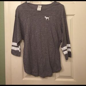 Light grey quarter sleeve shirt from pink