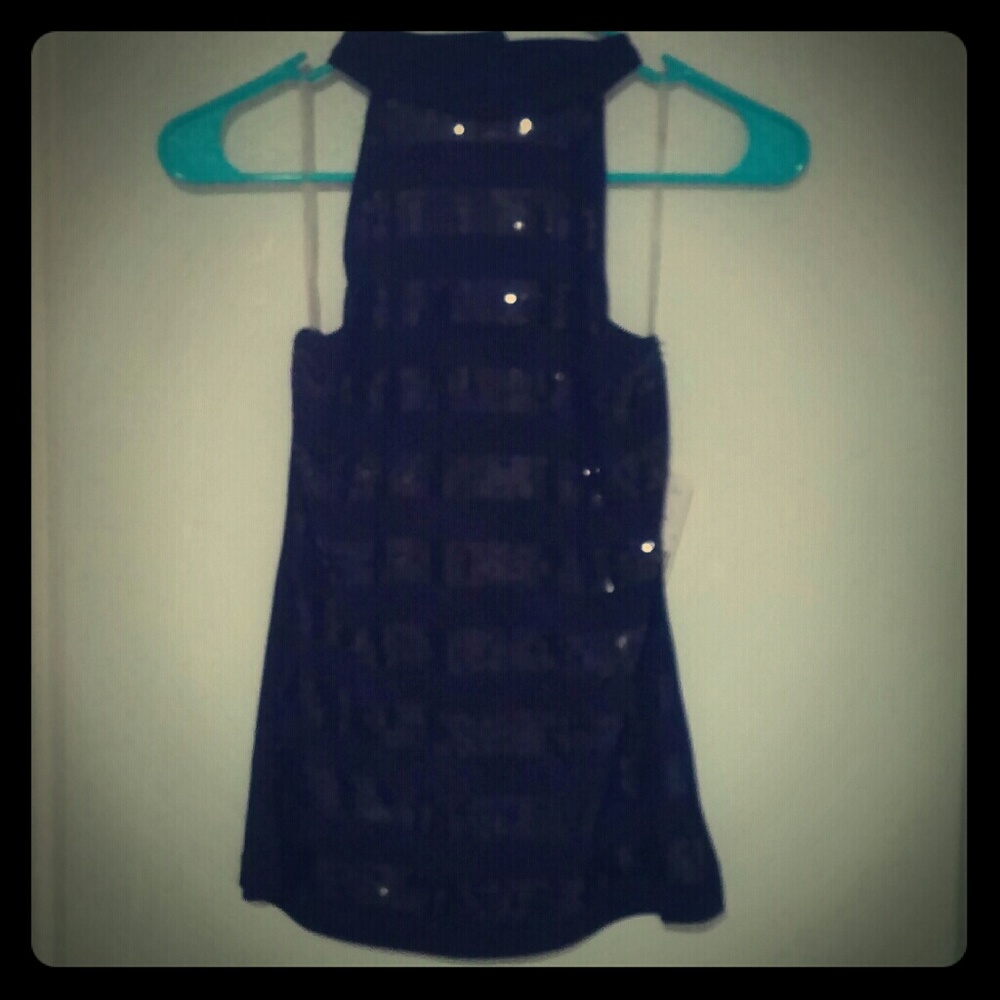 Black sequin halter NWT. Forever 21, sz L