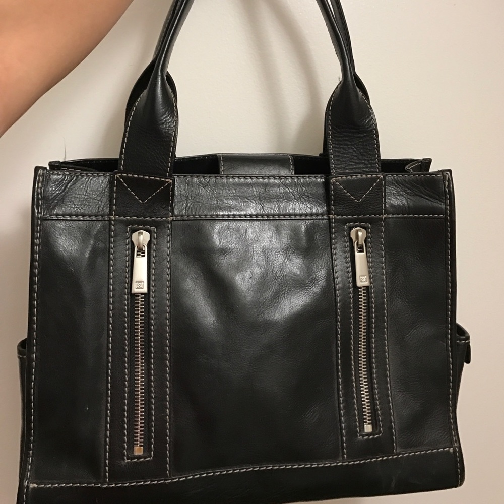 Michael Kors black leather handbag/tote