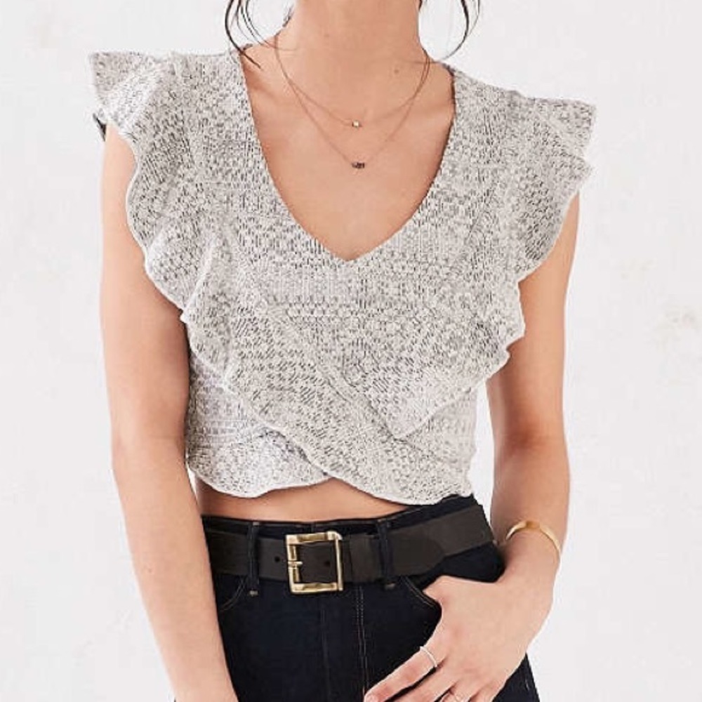 Kimchi Blue Surplice Cropped Sweater