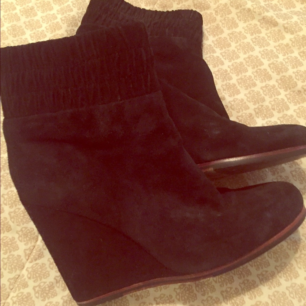 Black suede booties