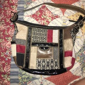 Patched fossil purse
