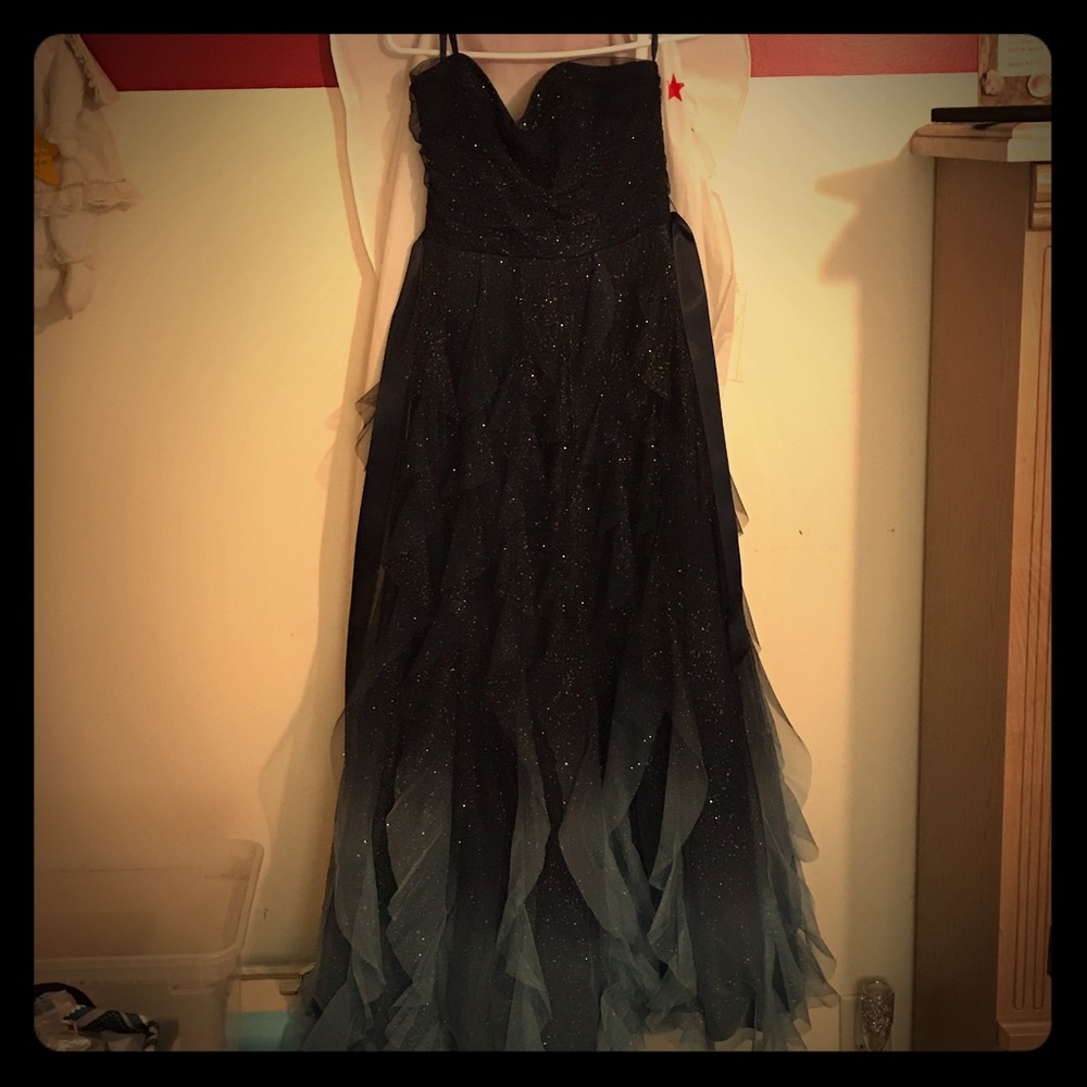 Blue ombré prom dress