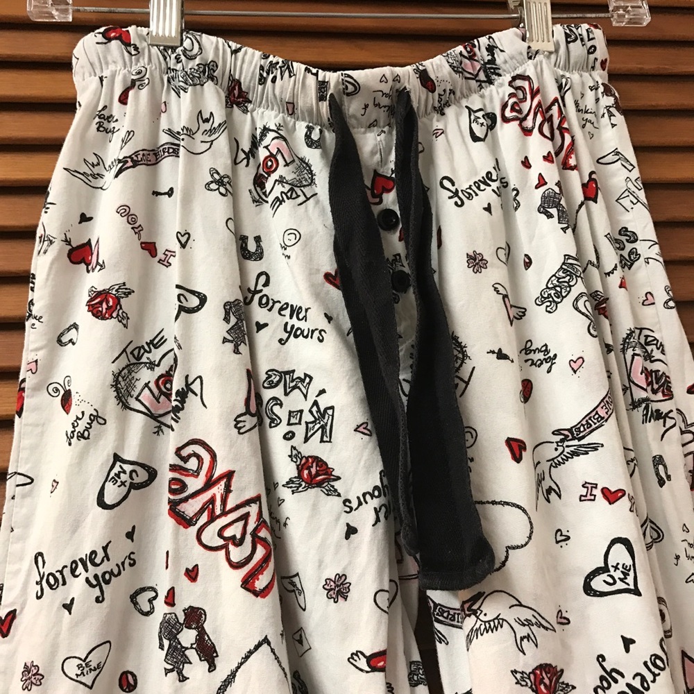 Blu Chic Pajama Pants with Words of Love