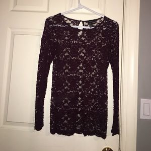 Burgundy lace top