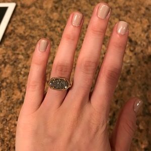 Kendra Scott drusy ring, gold and silver, size 5