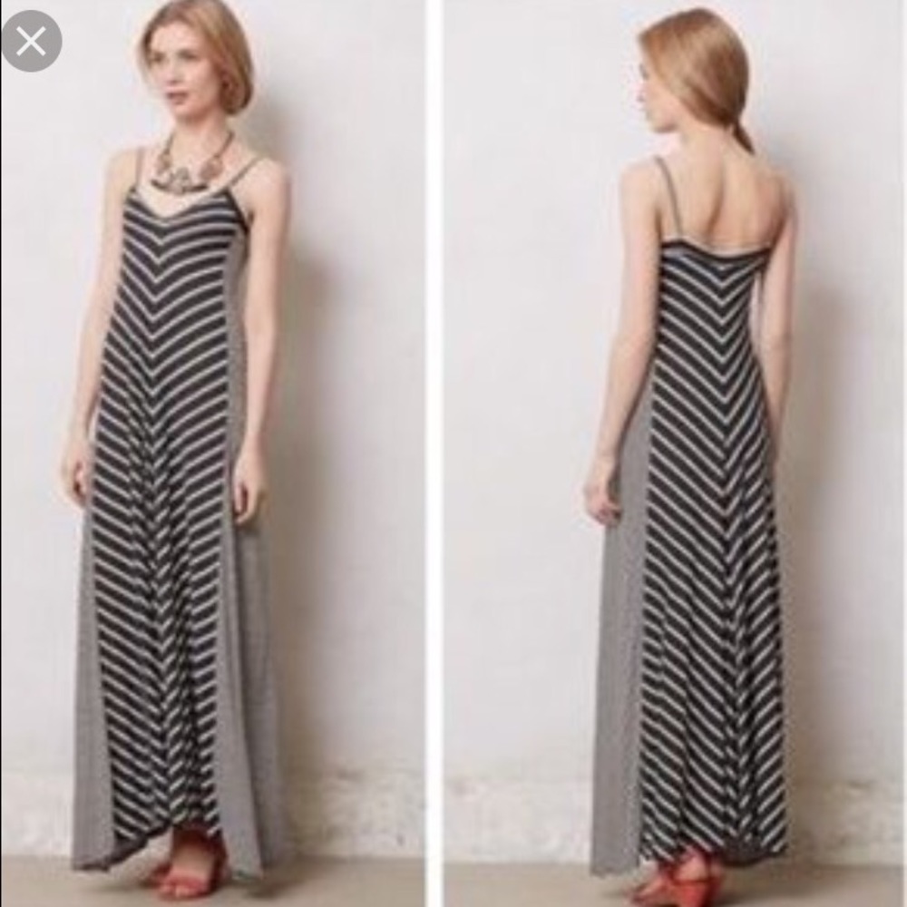 Anthropologie Puella contrast stripe maxi dress