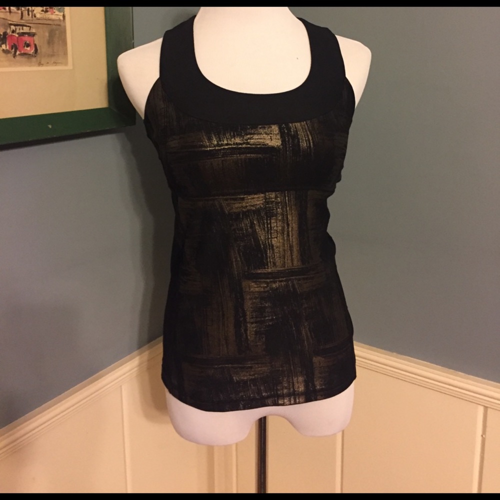 Xersion racer back black and copper work out tank