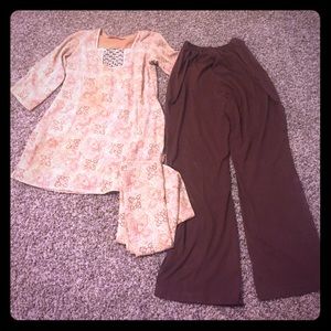 Short Kameez w flared trousers