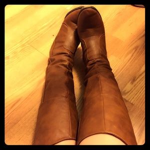 ❗️SALE❗️ TALL BROWN BLOCK HEEL BOOTS