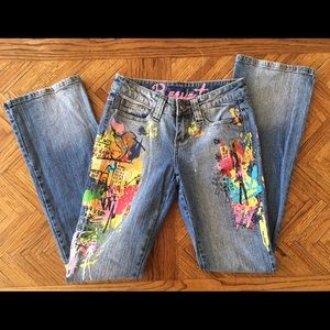 Request Colorful Graffiti Painted Jeans SZ 26