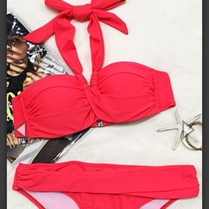 CUPSHE scarlet red bikini NWT
